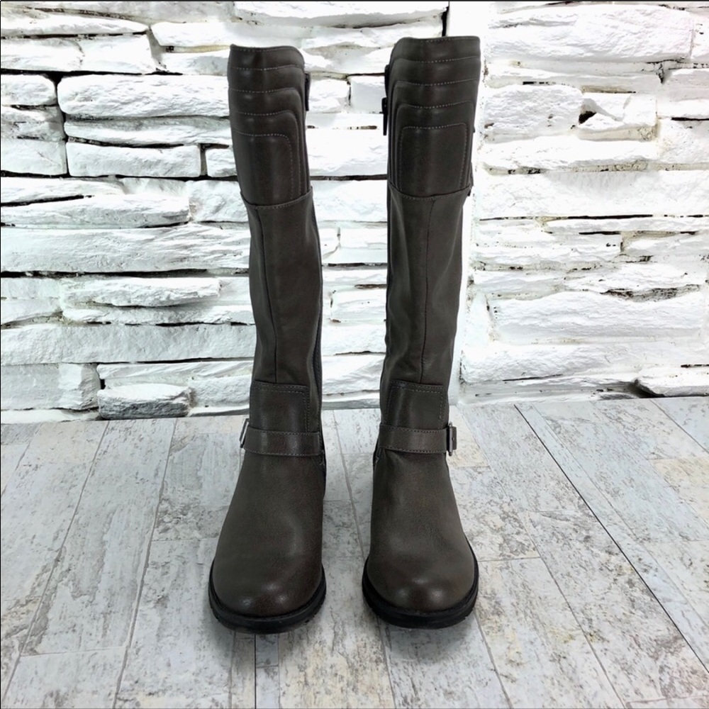 Natural Soul Bijoux Gray Boot Tall Side Buckles - Picture 2 of 8